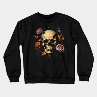 Vintage Skull Roses Goth Grunge Crewneck Sweatshirt